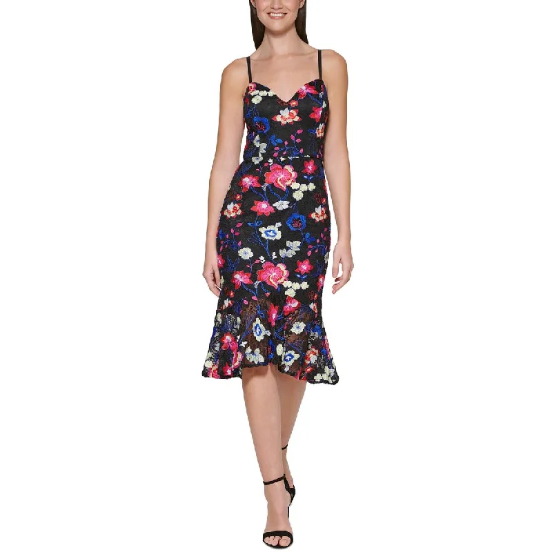 Light And Breathable Guess Womens Lace Nylon Midi Dress
