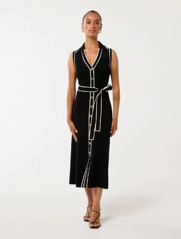 Advanced Customization Adeline Petite Sleeveless Knit Midi Dress