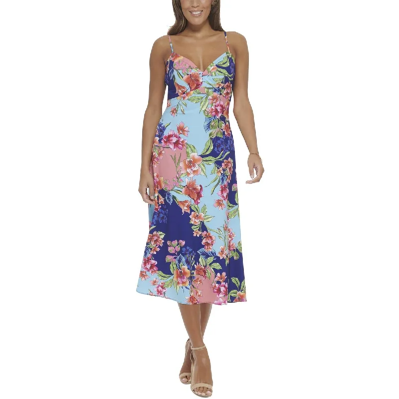 Cute Style Guess Womens Floral Sweetheart Midi Dress