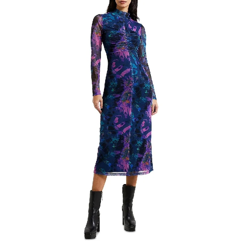 Versatile Items French Connection Womens Sheer Tea Length Midi Dress