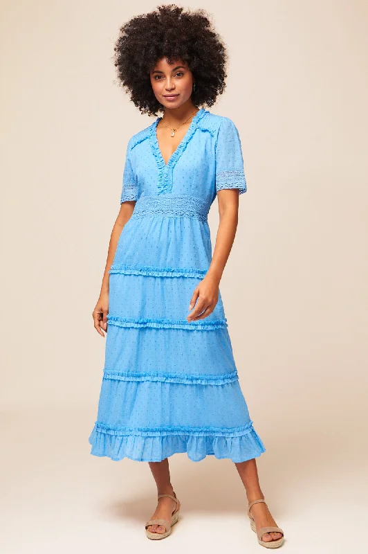 Unique Design Viola Dress | Marina Blue