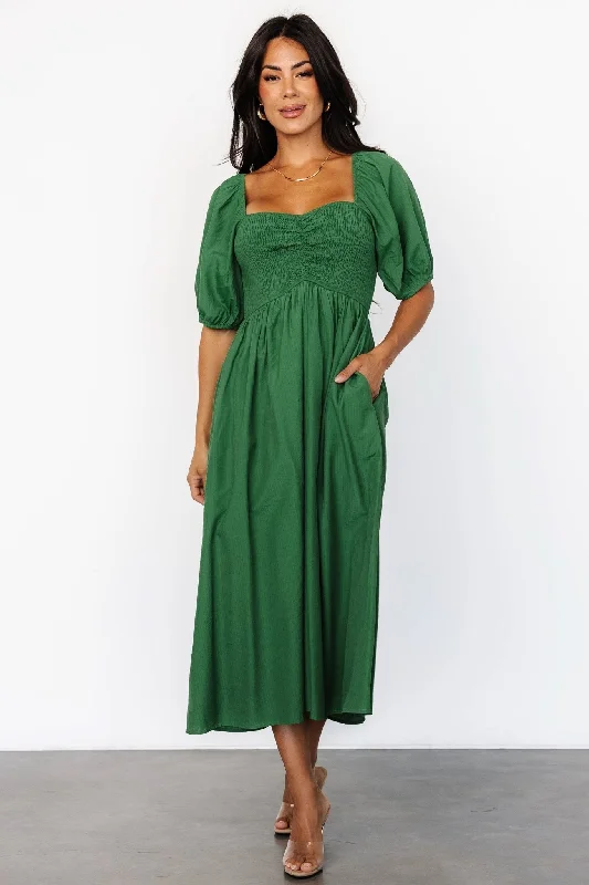 High-quality fabrics Stefania Midi Dress | Green