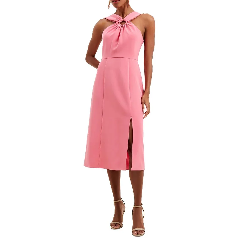 Elegant And Elegant French Connection Womens Halter O-Ring Midi Dress