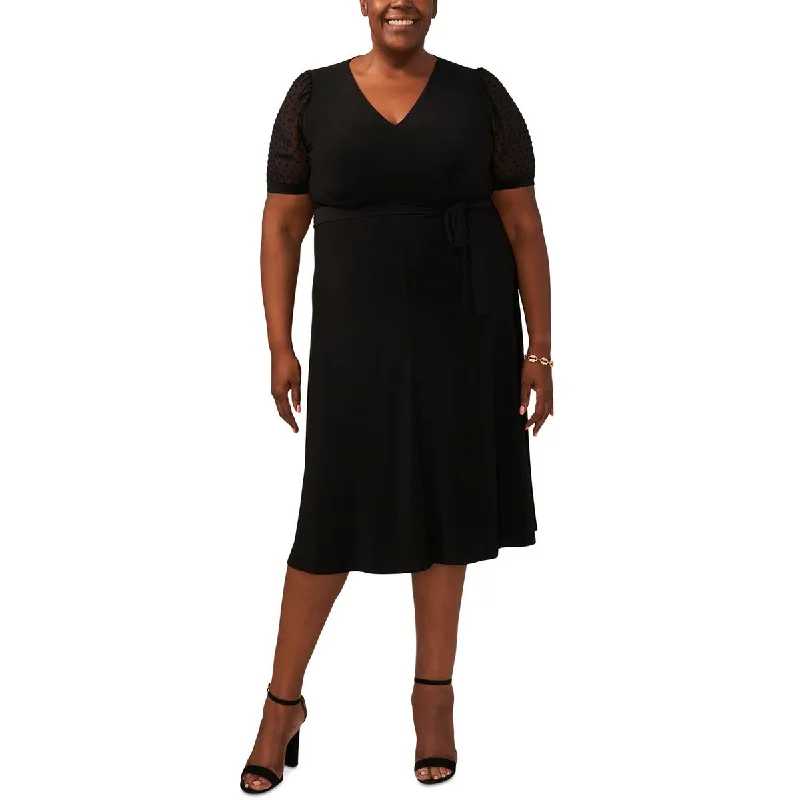 Street Fashion MSK Womens Plus Solid  Midi Dress