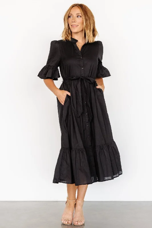 Party Wear Mirielle Midi Dress | Black