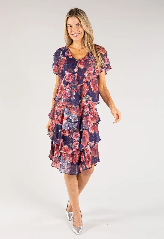 Ultra-lightweight Floral Tiered Dress