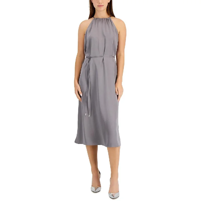 Cool Breeze At Night INC Womens Satin Long Midi Dress