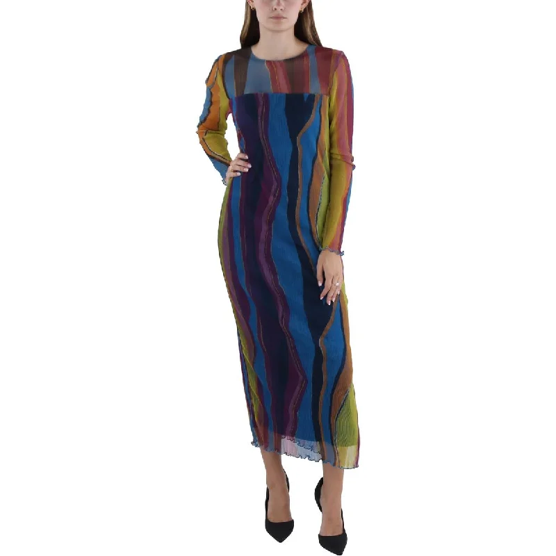 Thin Design French Connection Womens Sheer Mid Calf Midi Dress