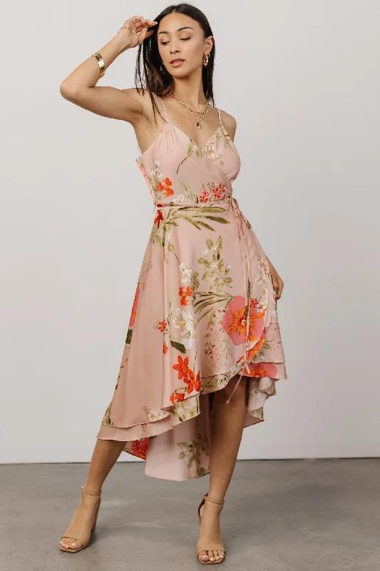 Casual Style Steffi Tulip Wrap Dress | Pink Multi Floral