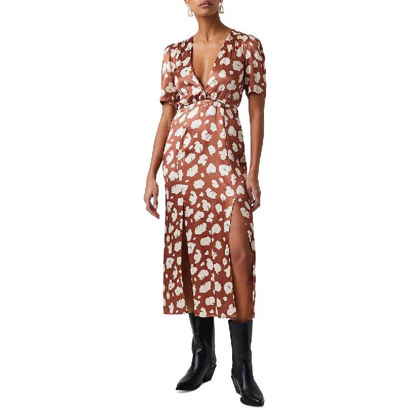 Beautiful Romance French Connection Womens Printed Tea Length Midi Dress