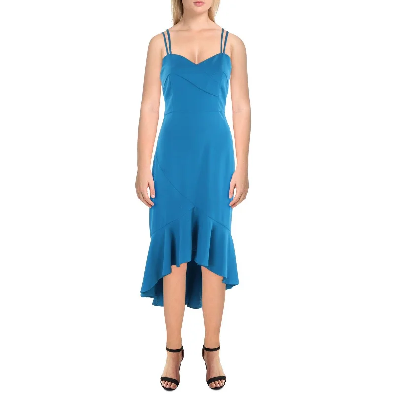 Nightclub Style Gracia Womens Mermaid Hem Spaghetti Straps Midi Dress