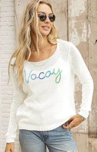 Outdoor Trend Wooden Ships Vacay Crew Cotton Breaker White