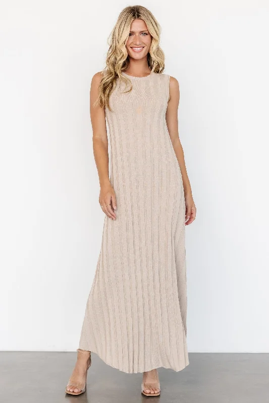 Fashionable And Versatile Skylar Tank Maxi Dress | Taupe