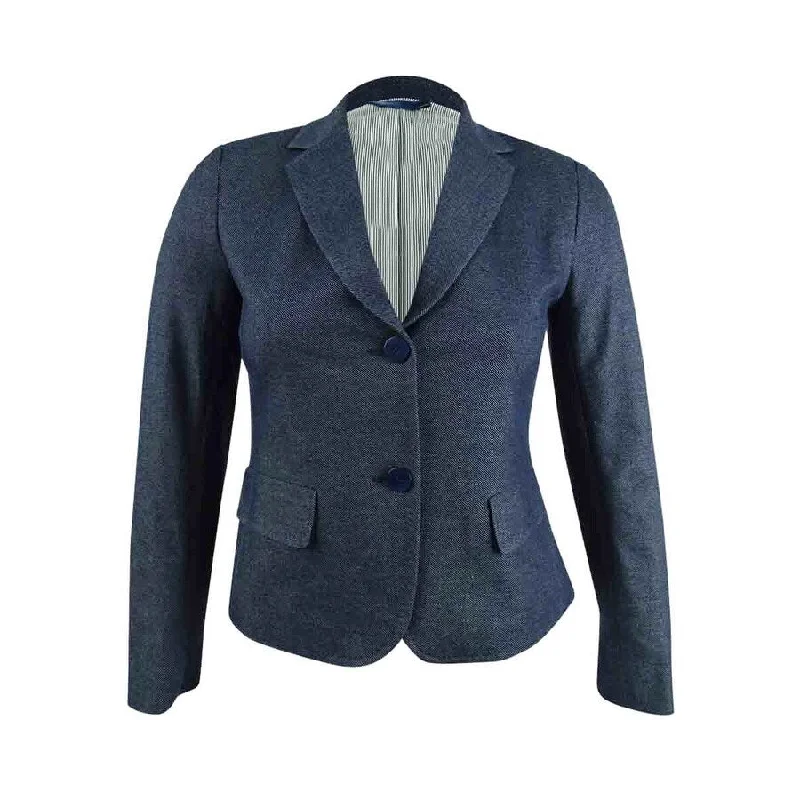 Casual Street Weekend Max Mara Women's Topstitched Lapel-Collar Two-Button Jacket