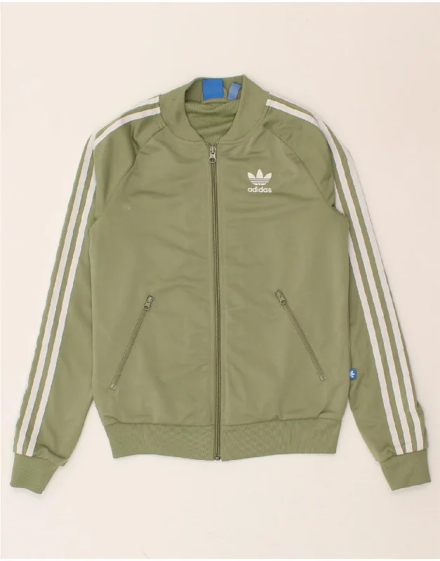Casual And Versatile ADIDAS Womens Graphic Tracksuit Top Jacket UK 6 XS Green Polyester Casual And Versatile ADIDAS Womens Graphic Tracksuit Top Jacket UK 6 XS Green Polyester