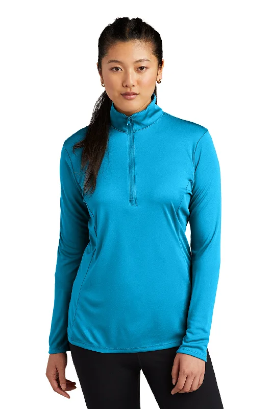 French Retro Sport-Tek Womens Competitor Moisture Wicking 1/4 Zip Sweatshirt - Atomic Blue French Retro Sport-Tek Womens Competitor Moisture Wicking 1/4 Zip Sweatshirt - Atomic Blue