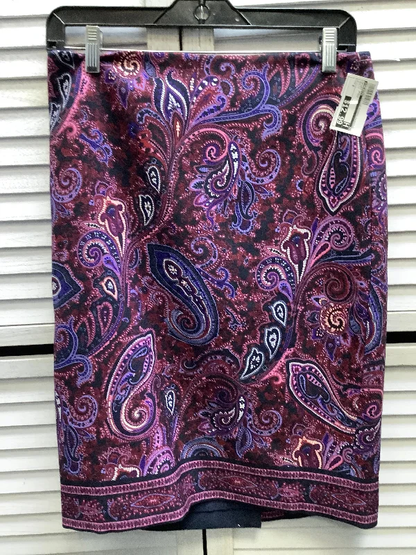 Slightly Flared Design Skirt Midi By Talbots In Multi-colored, Size: 4