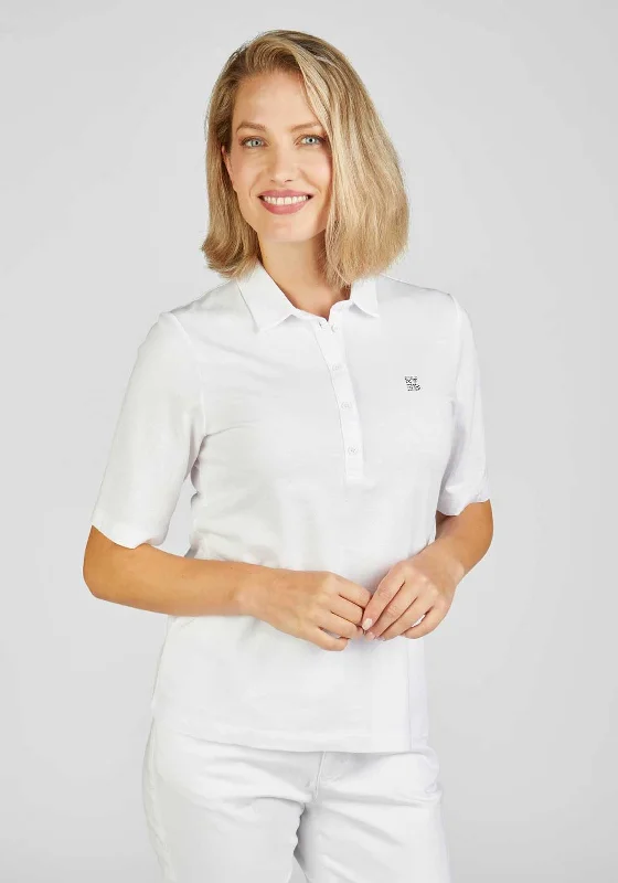 Elegant And Elegant Rabe Pique Cotton Polo Shirt, White