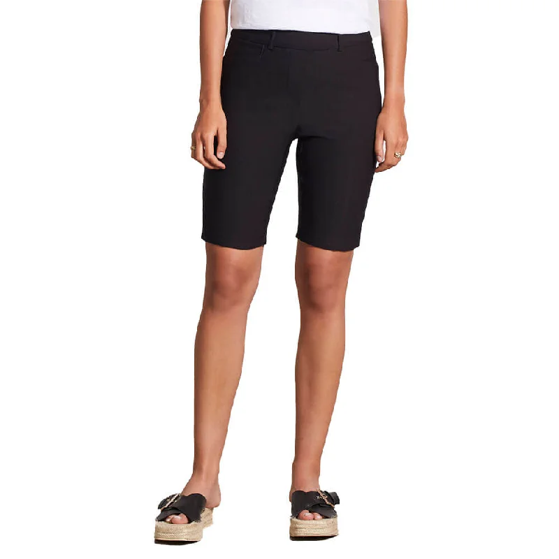 Noble Temperament Tribal 10-Inch Flatten It Pull On Short With Side Slits - Black