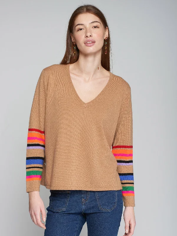 British casual Vilagallo Knitwear Side Button Pullover Beige