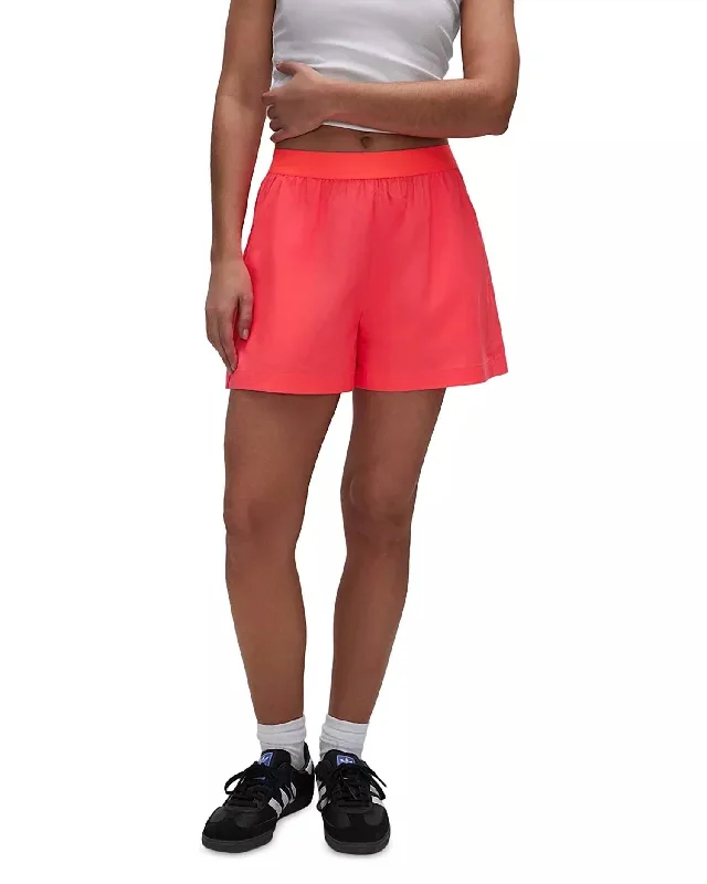 Knowledge And Elegance Weekend Shorts In Fiery Coral