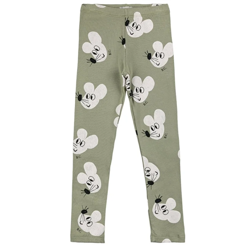 Unique prints Bobo Choses Light Green Mouse Leggings AOP