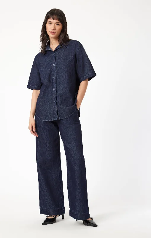 Party Wear DEVA SHIRT IN RINSE DENIM