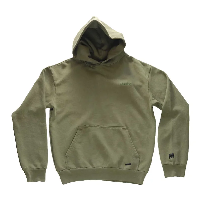 Simple Solid Color Marathon Life Hoodie - Olive
