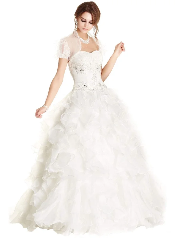 Elegant Tailoring Aspeed Design - Ornate Ruffled Quinceanera Ballgown With Bolero