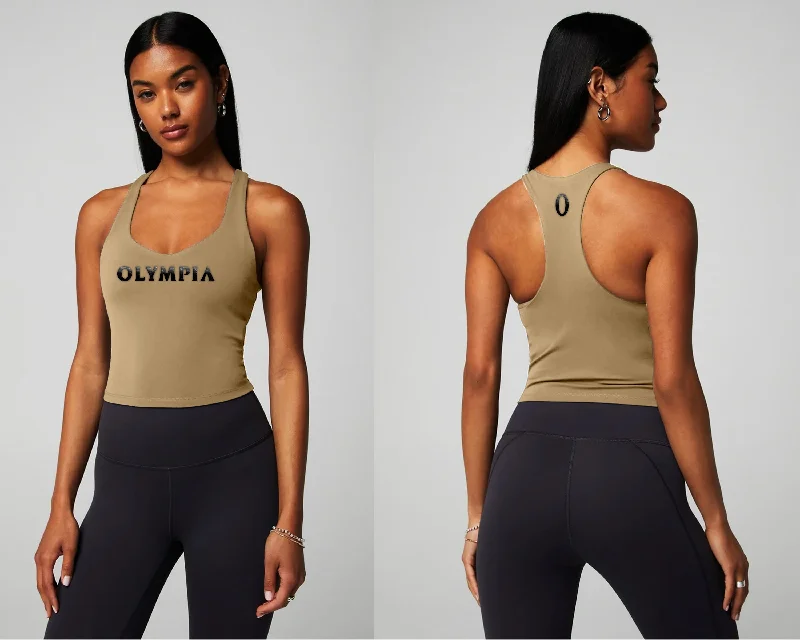 Sexy Fun Olympia Women's Racerback Tank Tan