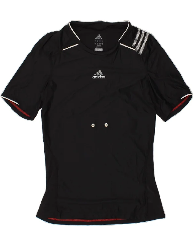 Minimalism ADIDAS Womens Clima 365 Graphic T-Shirt Top UK 14 Large Black Polyester