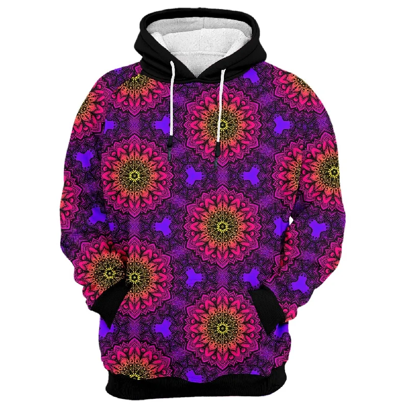Simple Solid Color Mandala Effect Hoodie