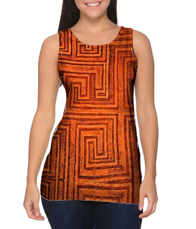Celebrity Style African Tribal Kuba Cloth Labyrinth