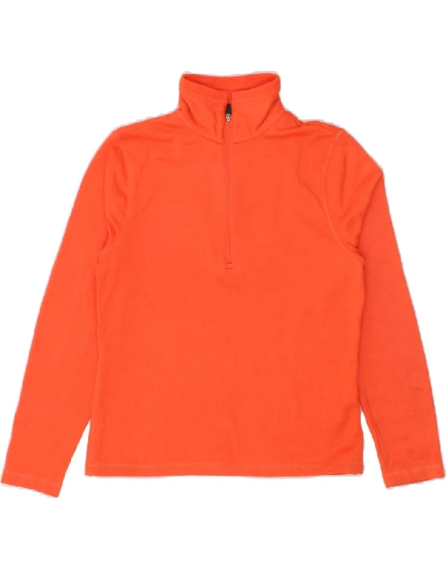 Classic Style IZOD Womens Zip Neck Pullover Tracksuit Top UK 6 XS Orange Polyester