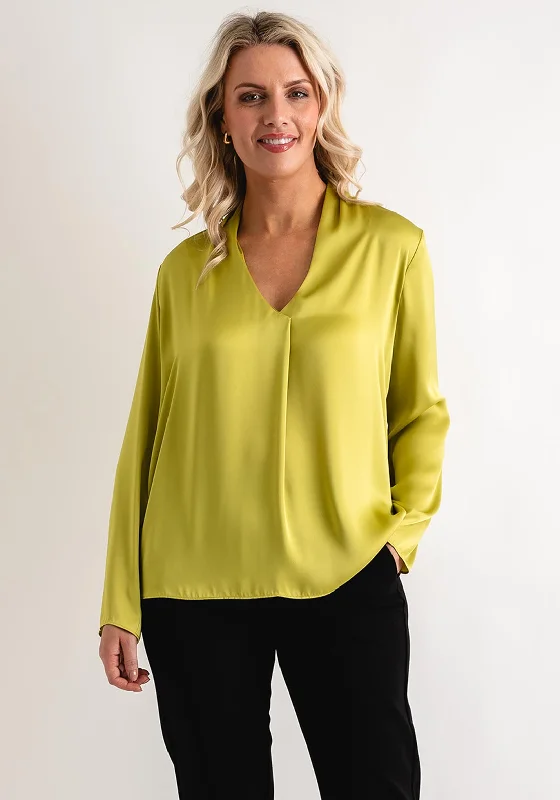 Single item design Joseph Ribkoff Satin V Neck Top, Wasbi