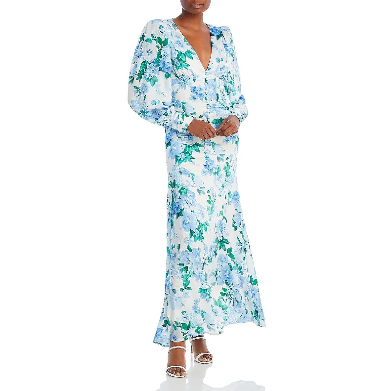 Playful Style Line & Dot Womens Lisette Chiffon Floral Maxi Dress