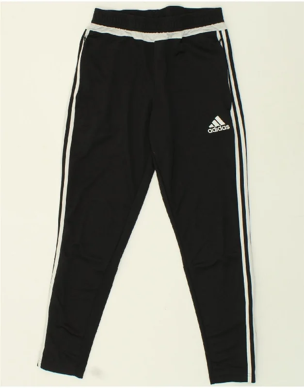 Slim Fit ADIDAS Womens Climacool Tracksuit Trousers UK 14 Medium Black Polyester