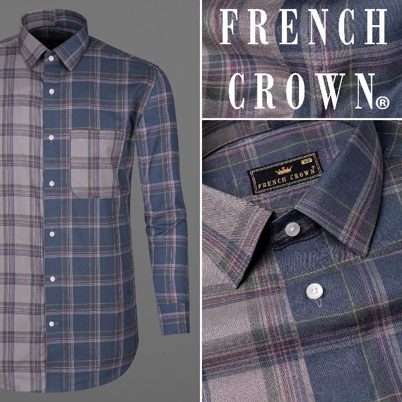 Lazy Style Venus with Cadet Blue Plaid Premium Cotton Shirt