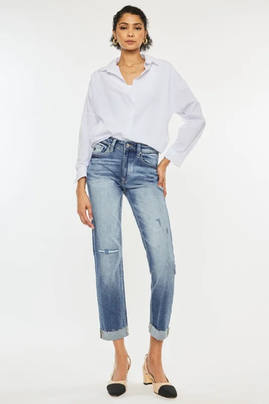 End Of The Year Kancan High Rise Cuffed Straight Jeans