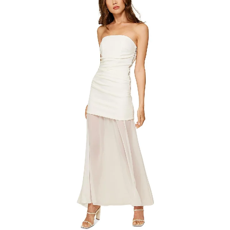 Innovative Design Line & Dot Womens Amara Strapless Mixed Media Maxi Dress