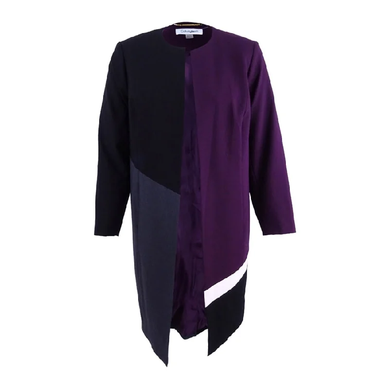 Slim Fit Calvin Klein Women's Colorblocked Open-Front Lux Jacket