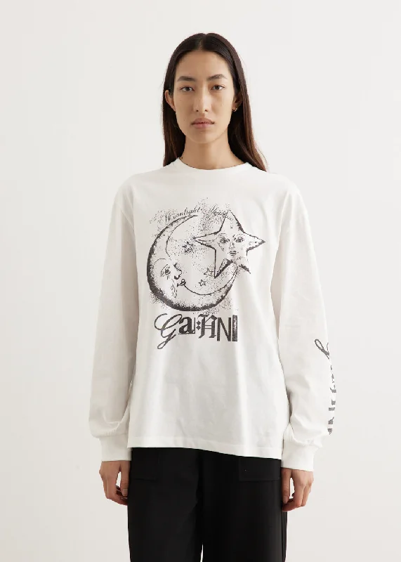 Stretch Design Future Heavy Jersey Moon Long Sleeve T-Shirt