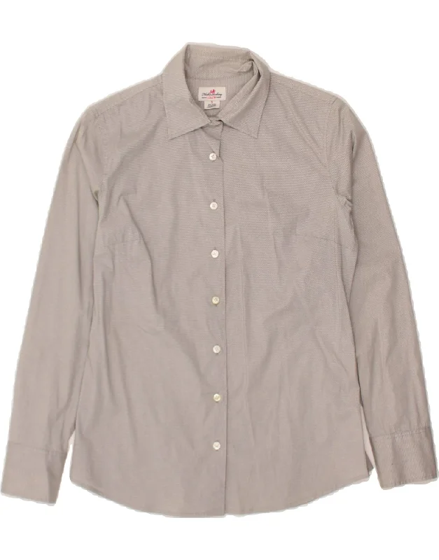 Casual Style J. CREW Womens Shirt UK 10 Small Grey Cotton