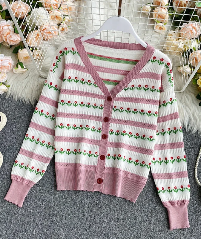 Ultra-lightweight Sweet Cardigan Long Sleeve Sweater      S4370