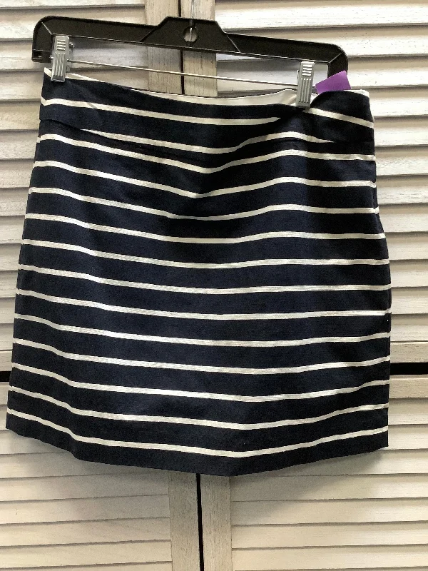 Simple Solid Color Skirt Mini & Short By Banana Republic In Striped Pattern, Size: 8