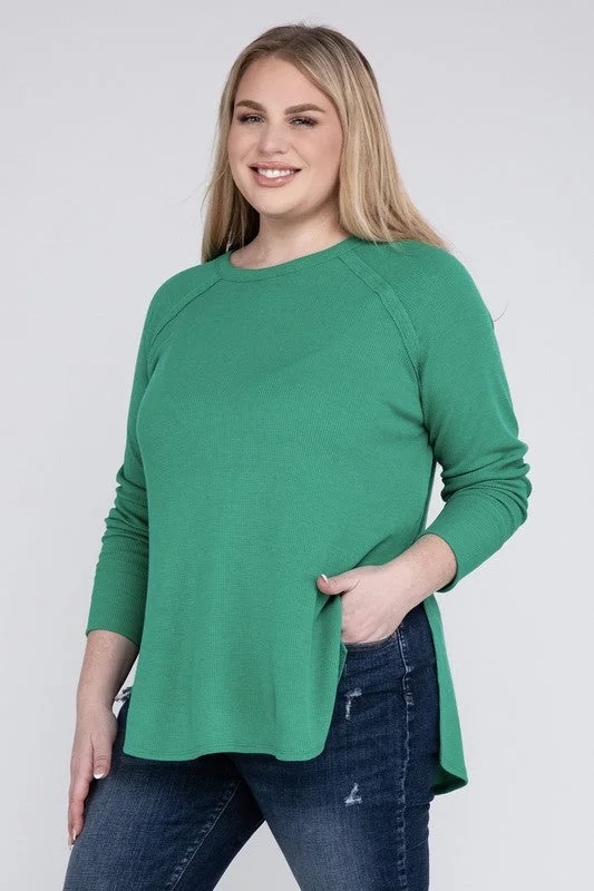Classic Series Plus Melange Baby Waffle Long Sleeve Top