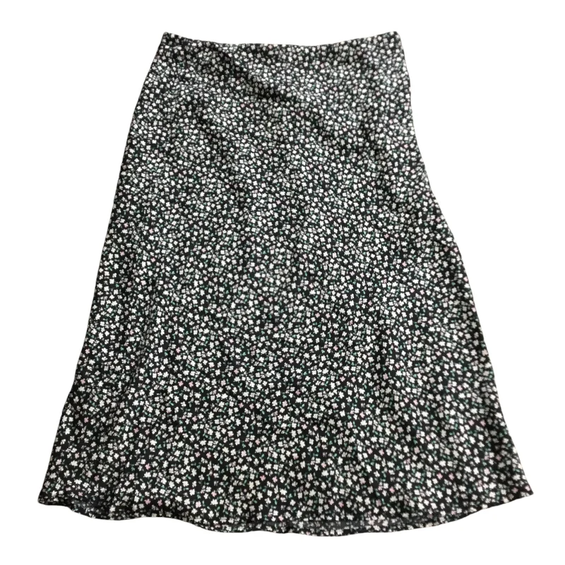 Stretch Design Skirt Maxi By Divided In Black Floral, Size: 10