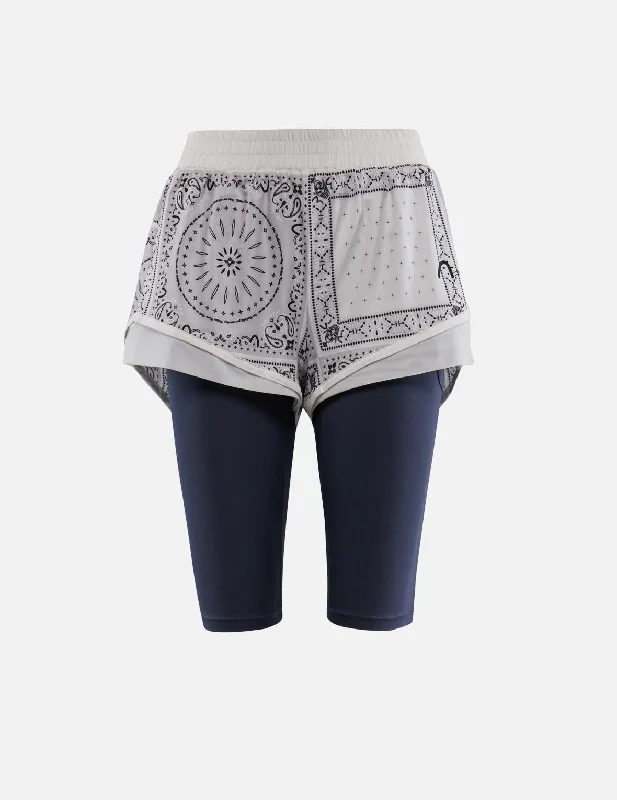 Cool Summer Paisley-pattern 2-in-1 Shorts