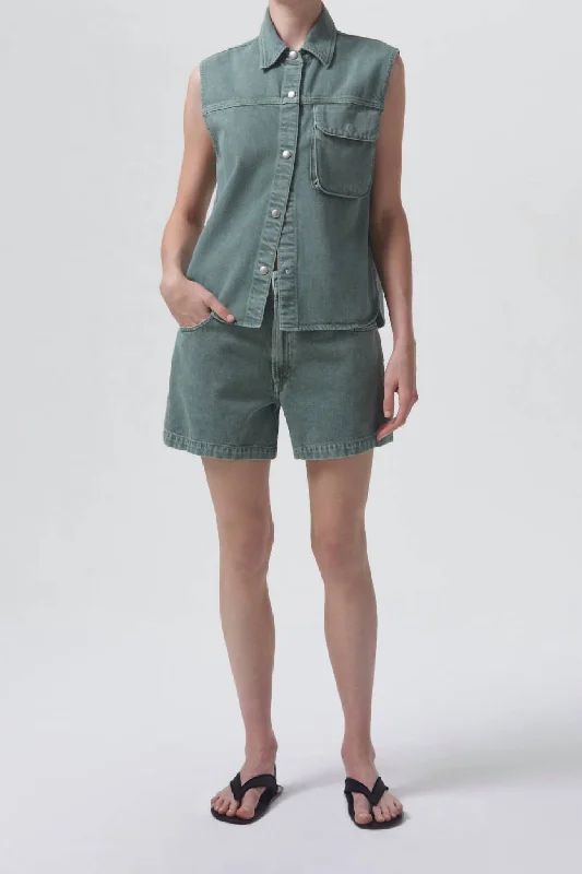 Exquisite Fabrics Organic Cotton Magda Short In Salamander