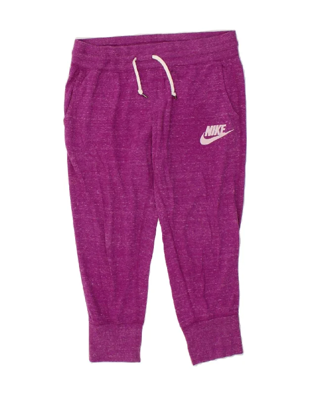 Single-shoulder Neck Design NIKE Womens Graphic Crop Tracksuit Trousers Joggers UK 14 Medium Purple Single-shoulder Neck Design NIKE Womens Graphic Crop Tracksuit Trousers Joggers UK 14 Medium Purple